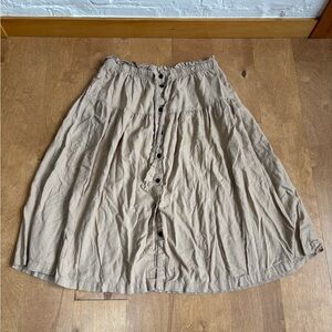 Linen blend maxi skirt